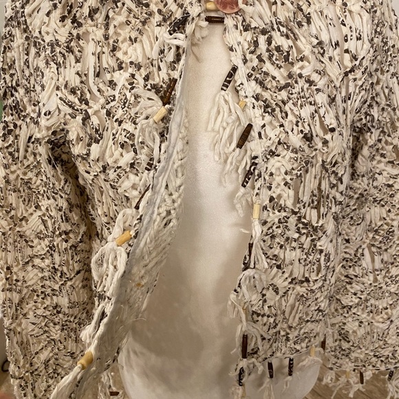Sandy Starkman Crochet Fringe Beaded Boho Jacket - Picture 6 of 9